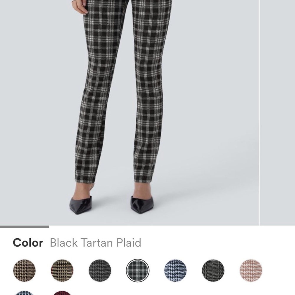 HALARA Black Tartan Plaid Skinny Pants